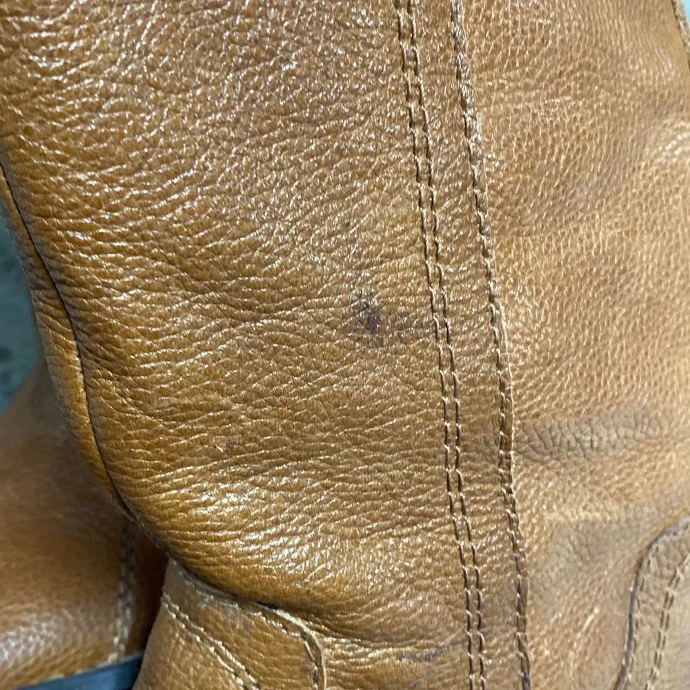 Franco Sarto Pebbled Tan Leather Tall Riding Boot Size 6.5